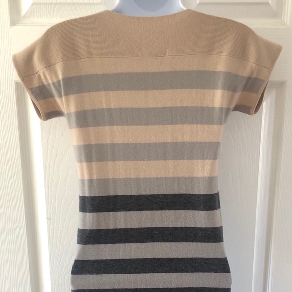Super Cute Striped Black/Gray/Tan Dress - Picture 3 of 6